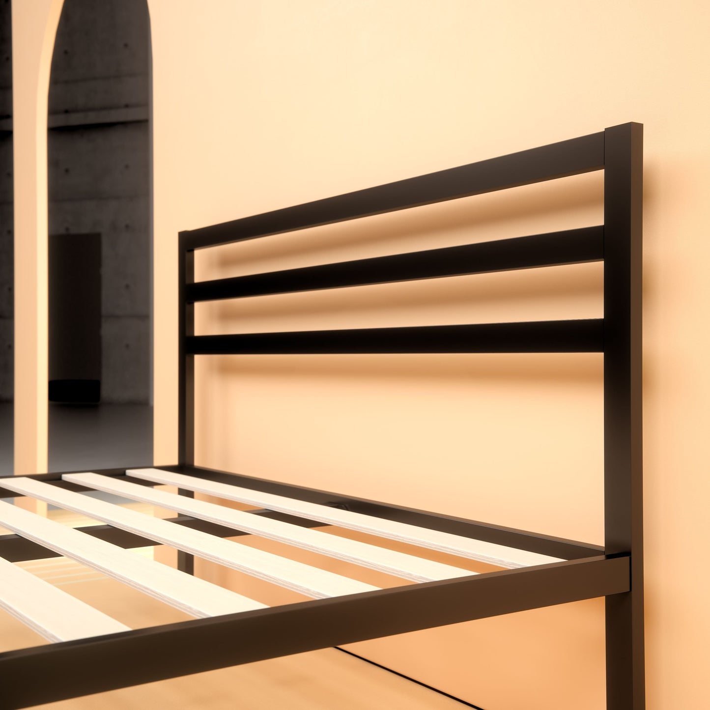 Zinus Mia 38" Metal Platform Bed Frame with Headboard, Queen