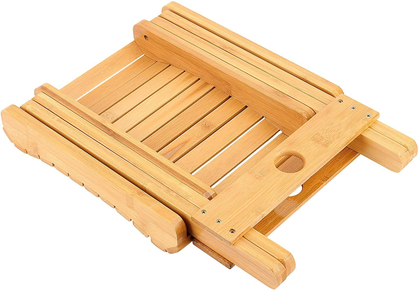ZEONHAK 2 Pack 12 Inch Bamboo Folding Step Stool for Shower, Shaving and Foot Rest, Fishing, Fully Assembled