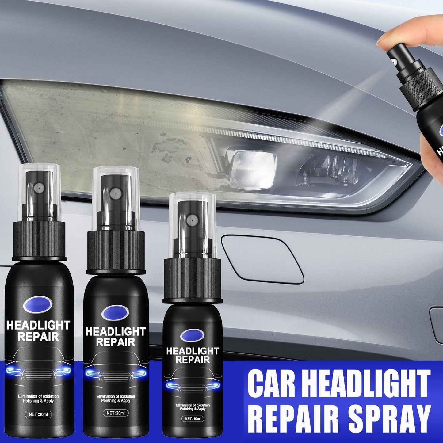 1 Bottle Of Headlight Spray Car Headlight Scratch Agent Polishing Car Headlight Lampshade Headlight Cleaner Headlight Kit Liquid Cleaning10/20/30ML Car Polish Renewals Car Protector for Dogs Window