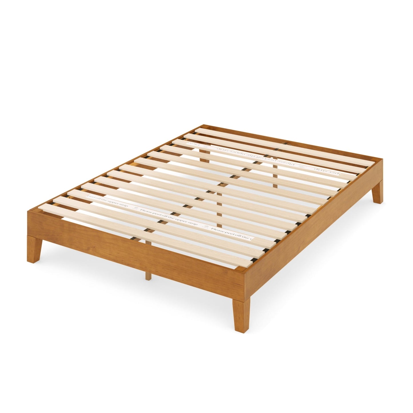 Zinus Alexia 12" Deluxe Wood Platform Bed Frame, Rustic Pine, Queen