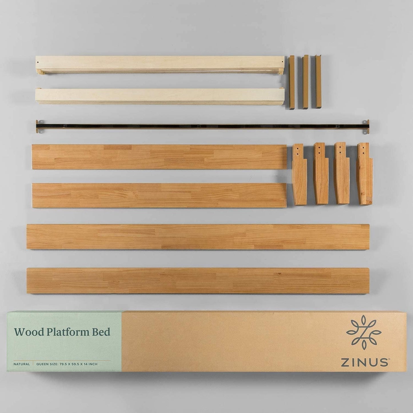Zinus Moiz 14" Deluxe Wood Platform Bed Frame, Queen