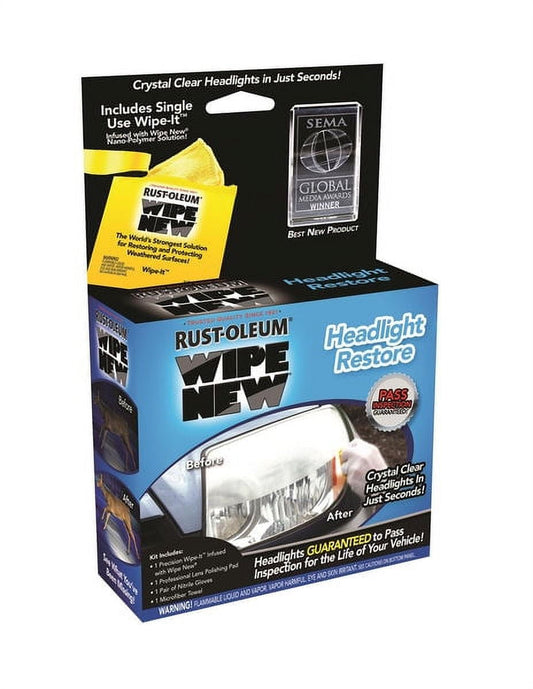 1 PC,Rust-Oleum HDLCAL Wipe New Headlight Restore Kit