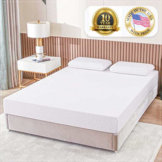 10" RV Mattress King Size for RVs, Campers & Trailers, 80"L x 72"W x 10"Th, Memory Foam Mattress in a Box