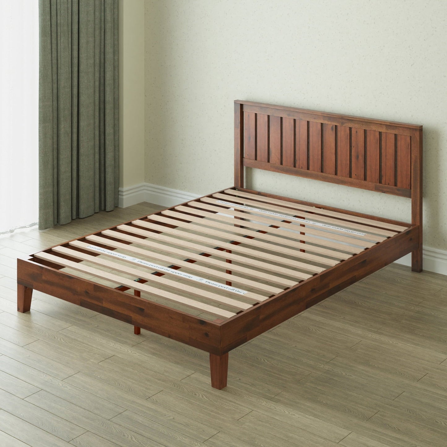 Zinus Vivek 37" Deluxe Wood Platform Bed Frame with Headboard, Queen