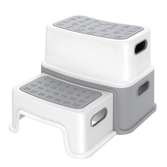 2 Step Stool for Kids, Anti-Slip Bathroom Step Stool Potty Stool for Toilet Potty Training