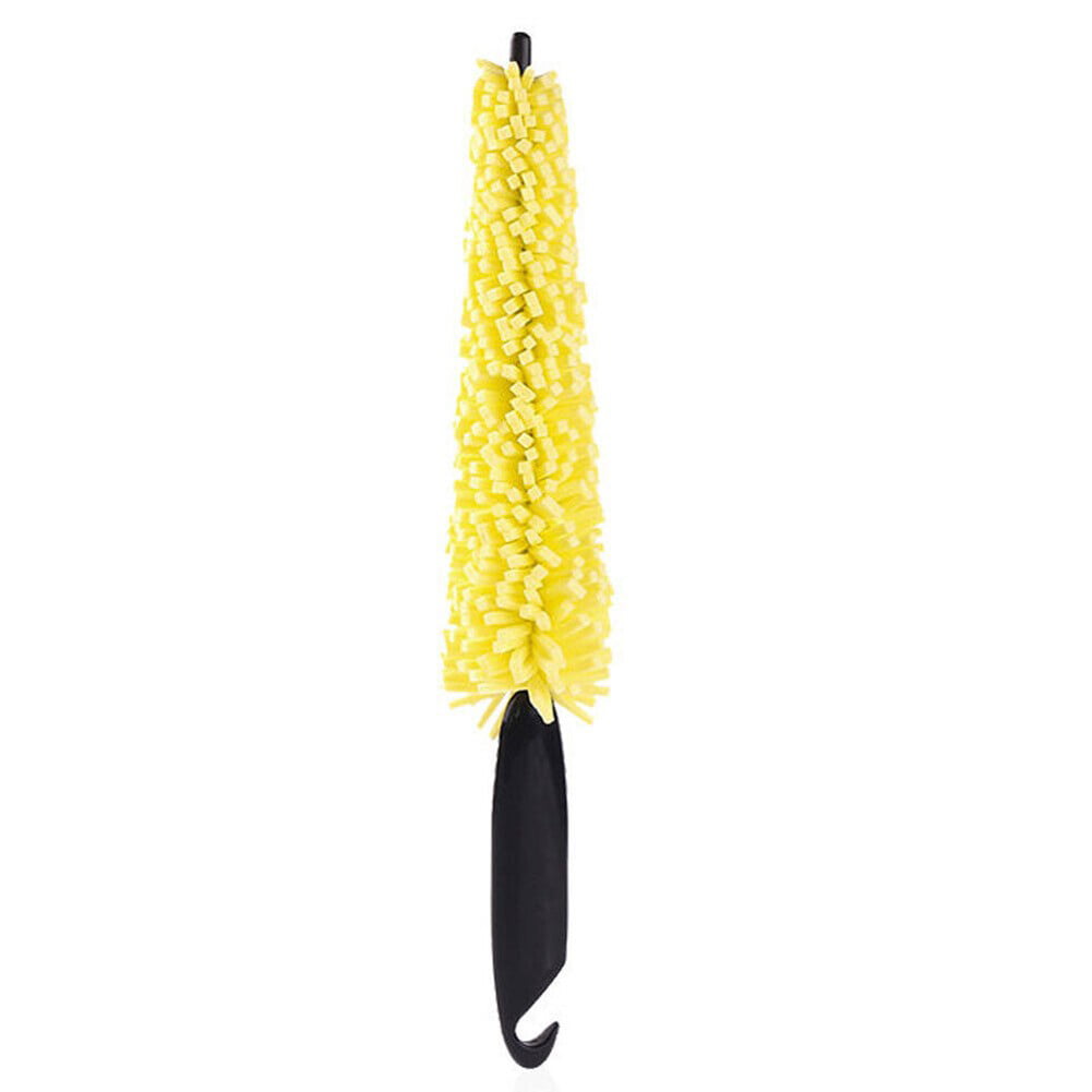 1X Yellow Sponge Car Auto Wheel Hub Brush Tire Tyre Rim Cleaner Tool Accessories