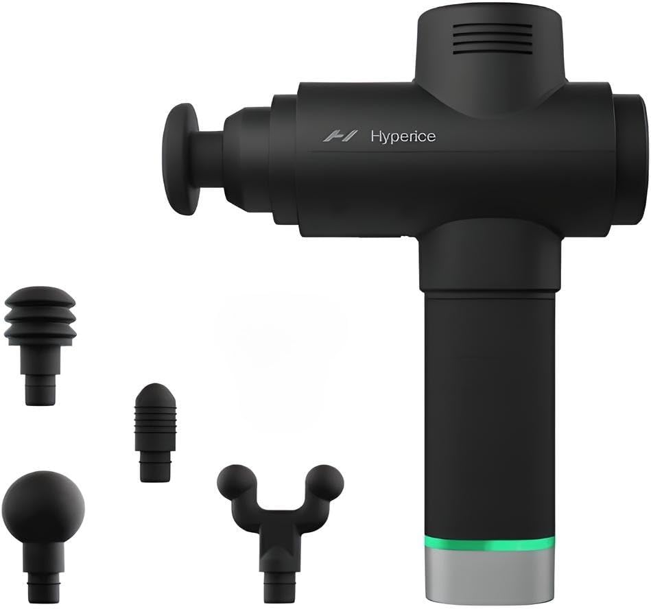2 Grey - Featuring Quiet Glide Technology - Handheld Percussion Massage Gun | 3 Speeds. 5 Interchangeable Heads | Helps Relieve Sore Muscles and Stiffness |FSA and HSA Eligible