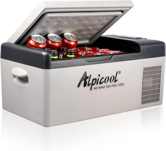 C15 Portable Car Freezer.12 Volt Refrigerator. 16 Quart (15 Liter) Fast Cooling 12V Car Fridge -4℉~68℉. Car Cooler. 12/24V DC and 100-240V AC for Outdoor. Camping. RV. Truck. Boat