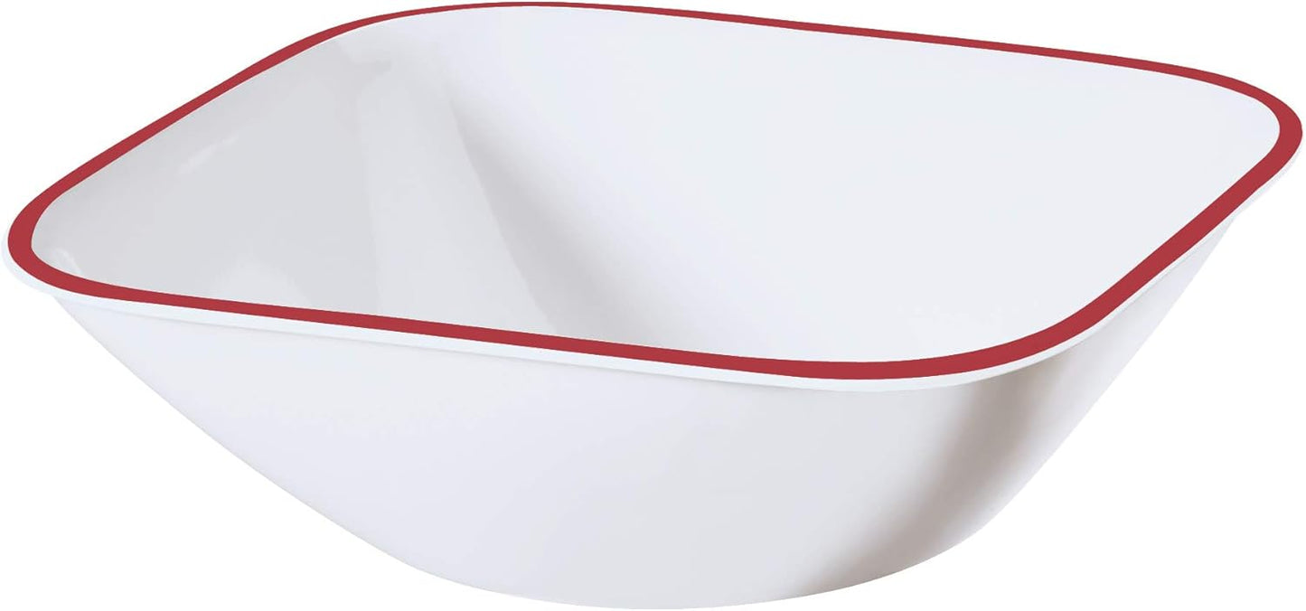 18-Piece Service for 6 Dinnerware Set. Triple Layer Glass and Chip Resistant. Lightweight Square Plates and Bowls Set. Splendor