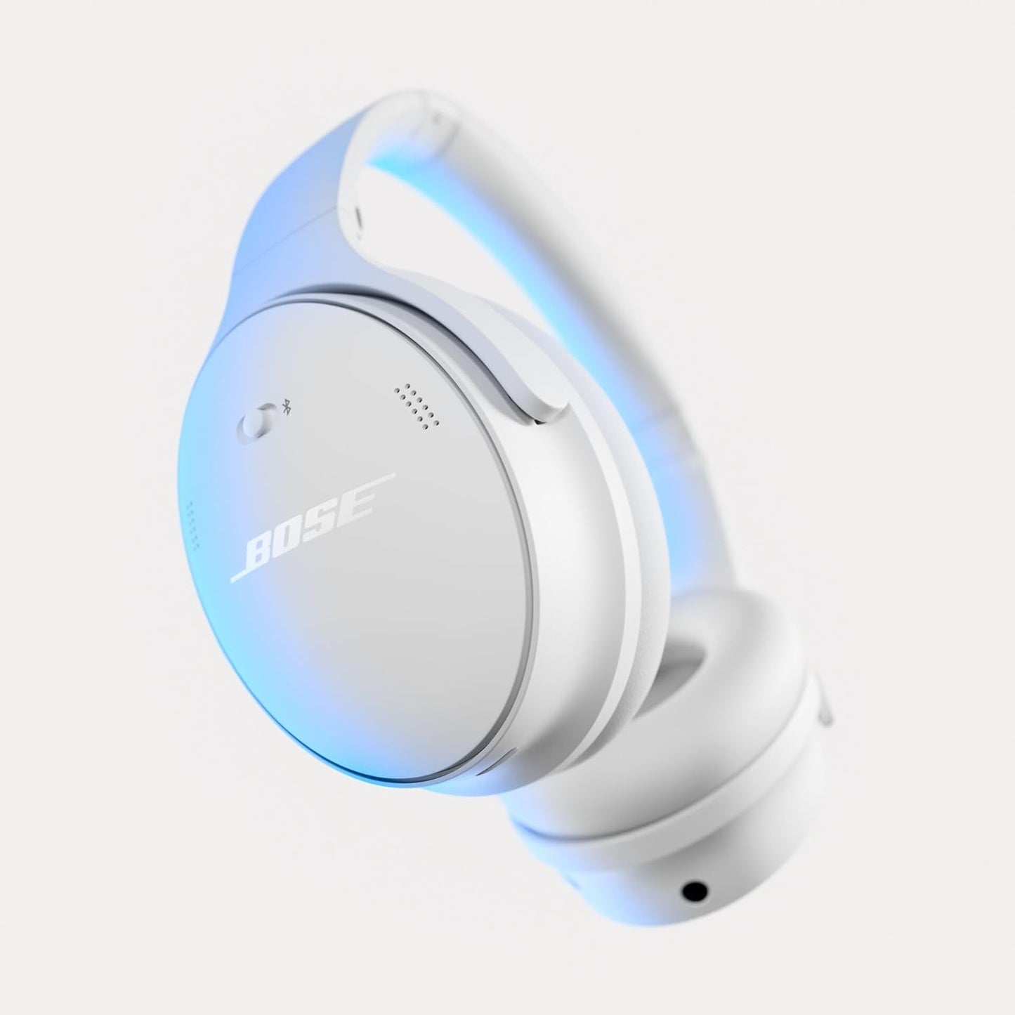 Bluetooth Headphones. Wireless Headphones with Active Over Ear Noise Cancelling and Mic. Deep Bass. Up to 24 Hours of Playtime. White Smoke