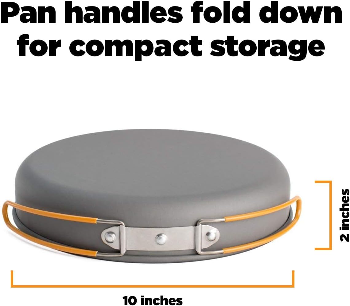 10-Inch Non Stick Camping Cookware Fry Pan for Jetboil Camping and Backpacking Stoves