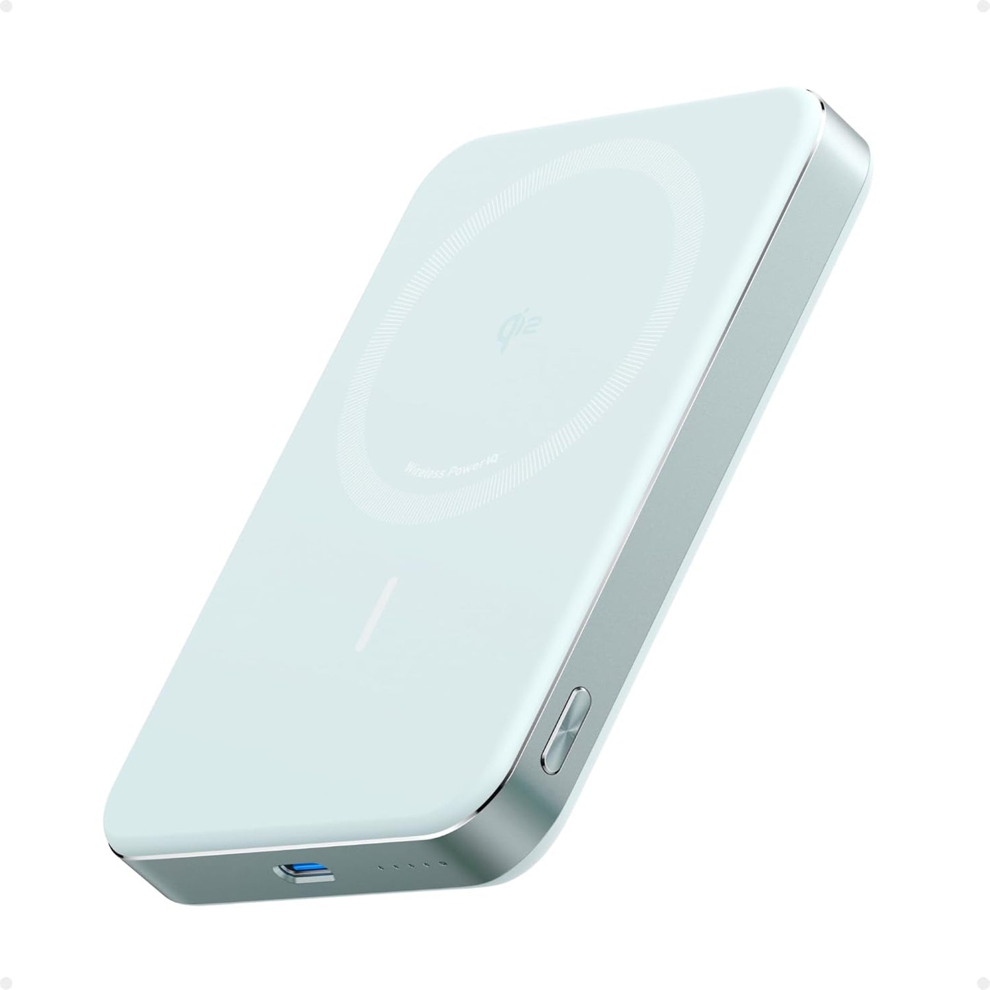 Power Bank. Ultra Slim 10000mAh Magnetic Battery Pack. Qi2 Certified. Portable. 15W Ultra Fast MagSafe Compatible Charger. Ergonomic Design. Only for iPhone 15/14/13/12