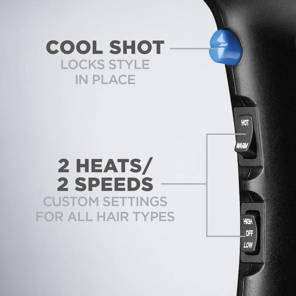 1875 Watt Turbo Hair Dryer. Blue/Black