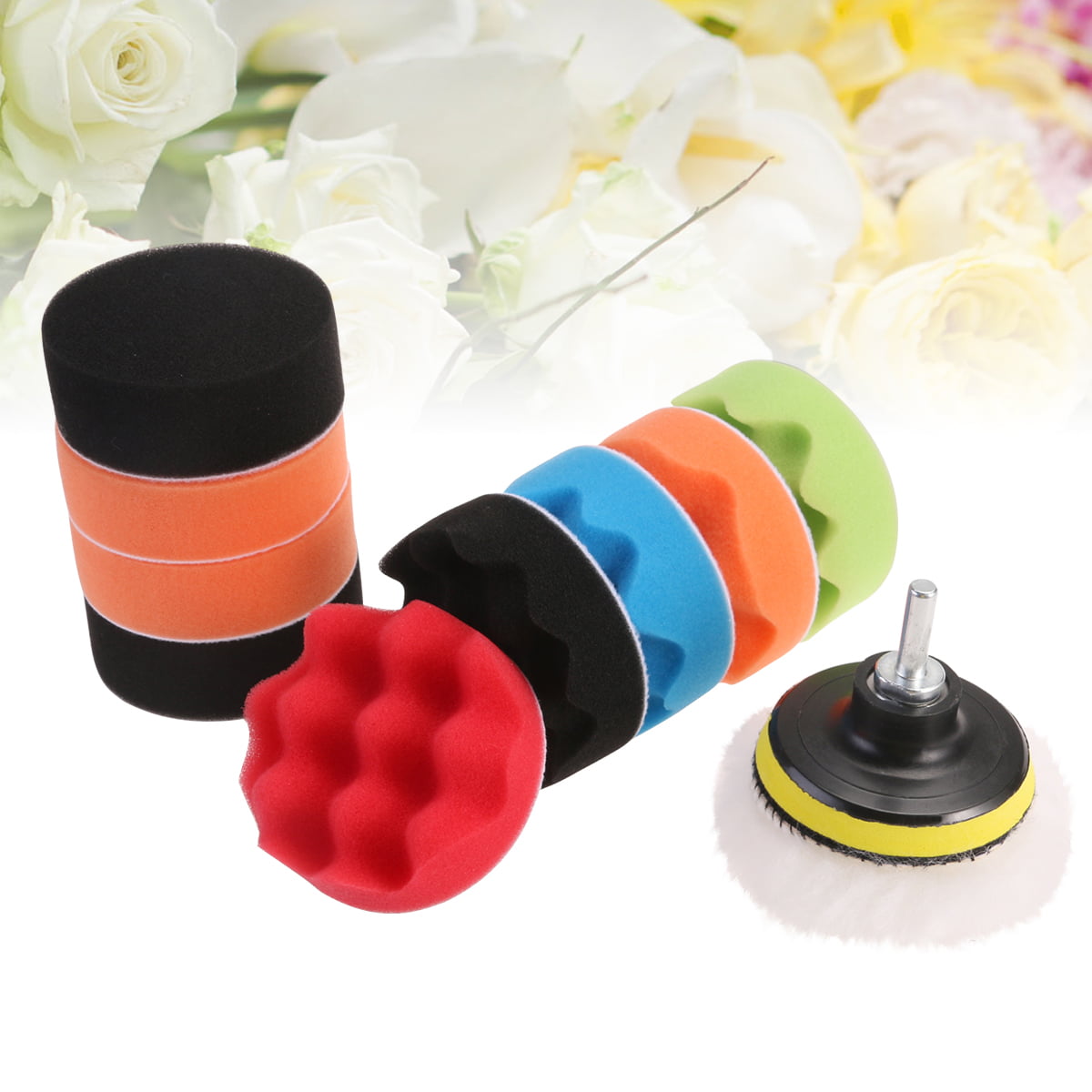 12 in 1 6 inch Polishing Pads Sponge & Woolen Polishing Waxing Buffing Pads Kit Auto Car with M14 Drill Adapter
