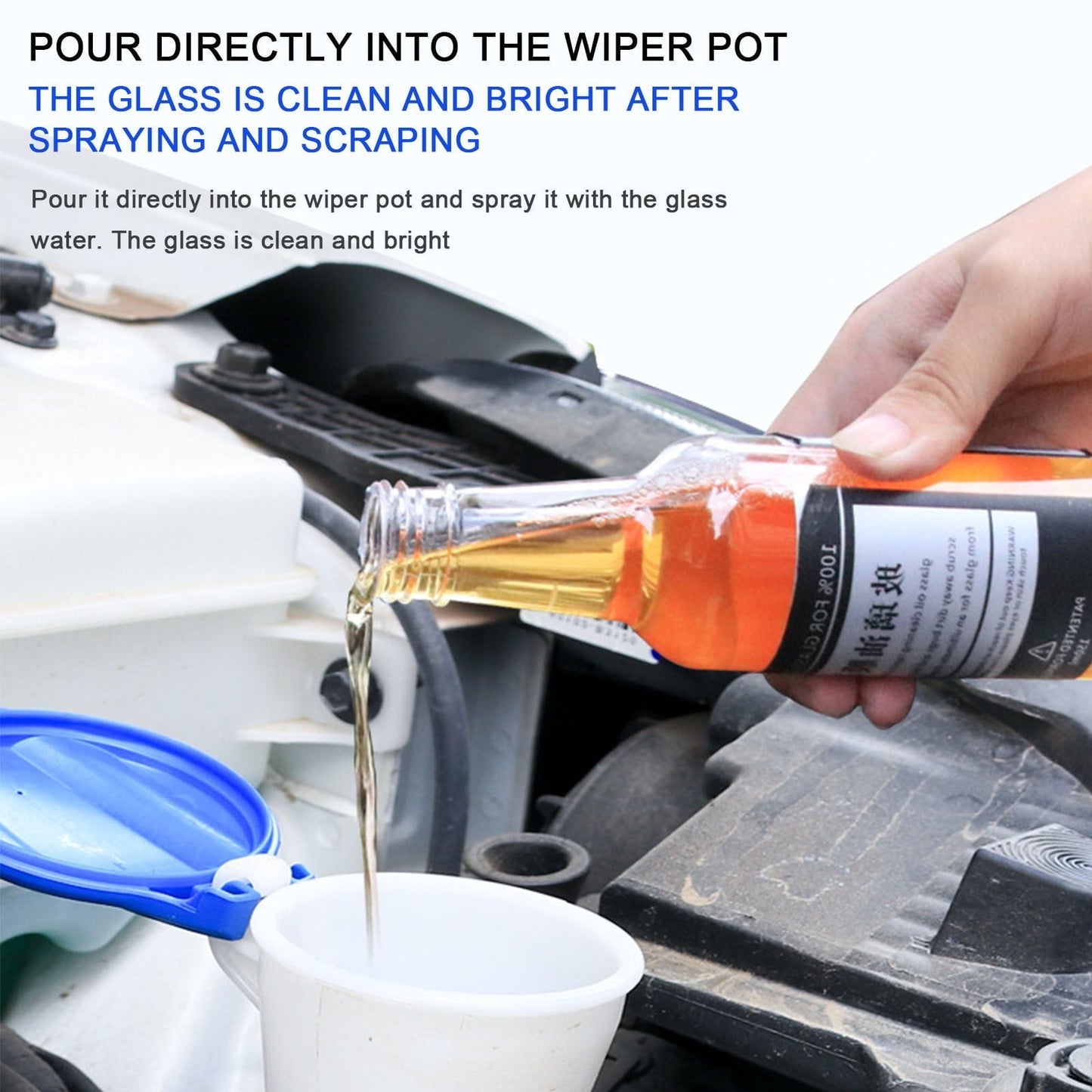 150ml Car Glass Oil Film Cleaner, Glass Film Removal Cream, Car Windshield Oil Film Cleaner, Glass Stripper Water Stain Remover 2pcs