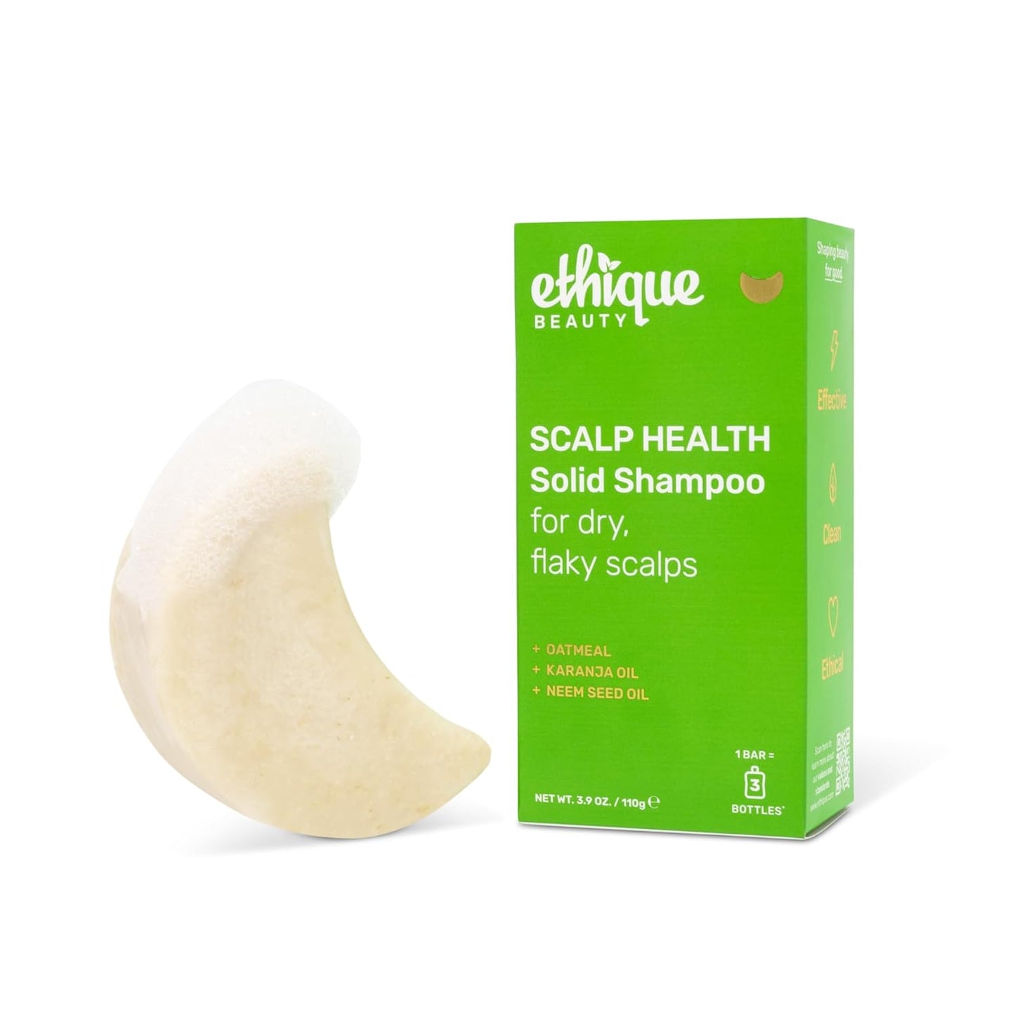 Clarifying Shampoo Bar for oily hair with Castor Oil - Plastic-Free. Vegan. Cruelty-Free. 3.88 oz
