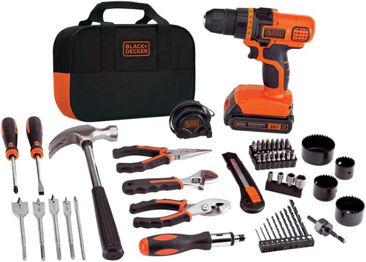 20V MAX 68-Piece Cordless Drill and Home Tool Project Kit with Tool Storage Bag (LDX120PK)