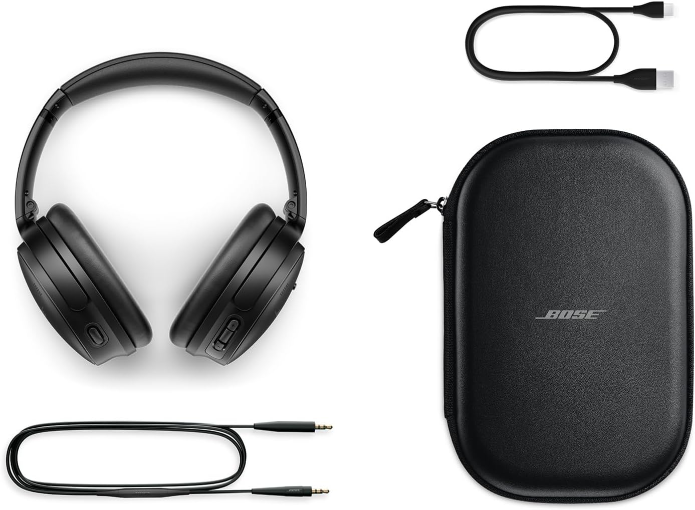 Bluetooth Headphones. Wireless Headphones with Active Over Ear Noise Cancelling and Mic. Deep Bass. Up to 24 Hours of Playtime. Black