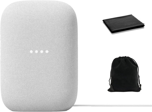 Audio Bluetooth Speaker - Wireless Music Streaming. Powerful Sound. Assistant Built-in. Wi-Fi and Bluetooth Connectivity. Smart Home Control. Stereo Pairing. Includes Pouch and Cloth