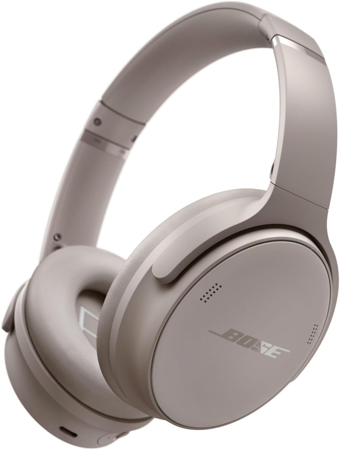 Bluetooth Headphones. Wireless Headphones with Active Over Ear Noise Cancelling and Mic. Deep Bass. Up to 24 Hours of Playtime. White Smoke