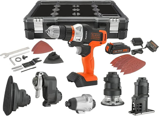 20V MAX MATRIX Drill. Power Tool Combo Kit. 6-Tool Set. Cordless Tool Set (BDCDMT1206KITC)