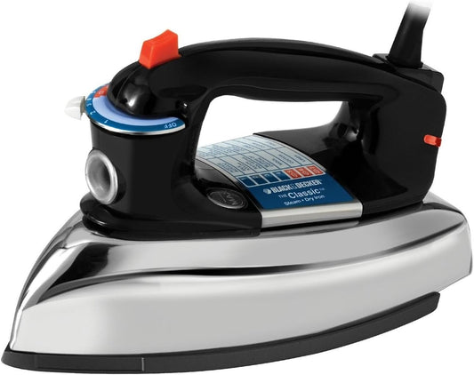 The Classic Iron. F67E-T. Aluminum Soleplate. Steam or Dry Ironing. 7 Temperature Settings. Anti-Drip