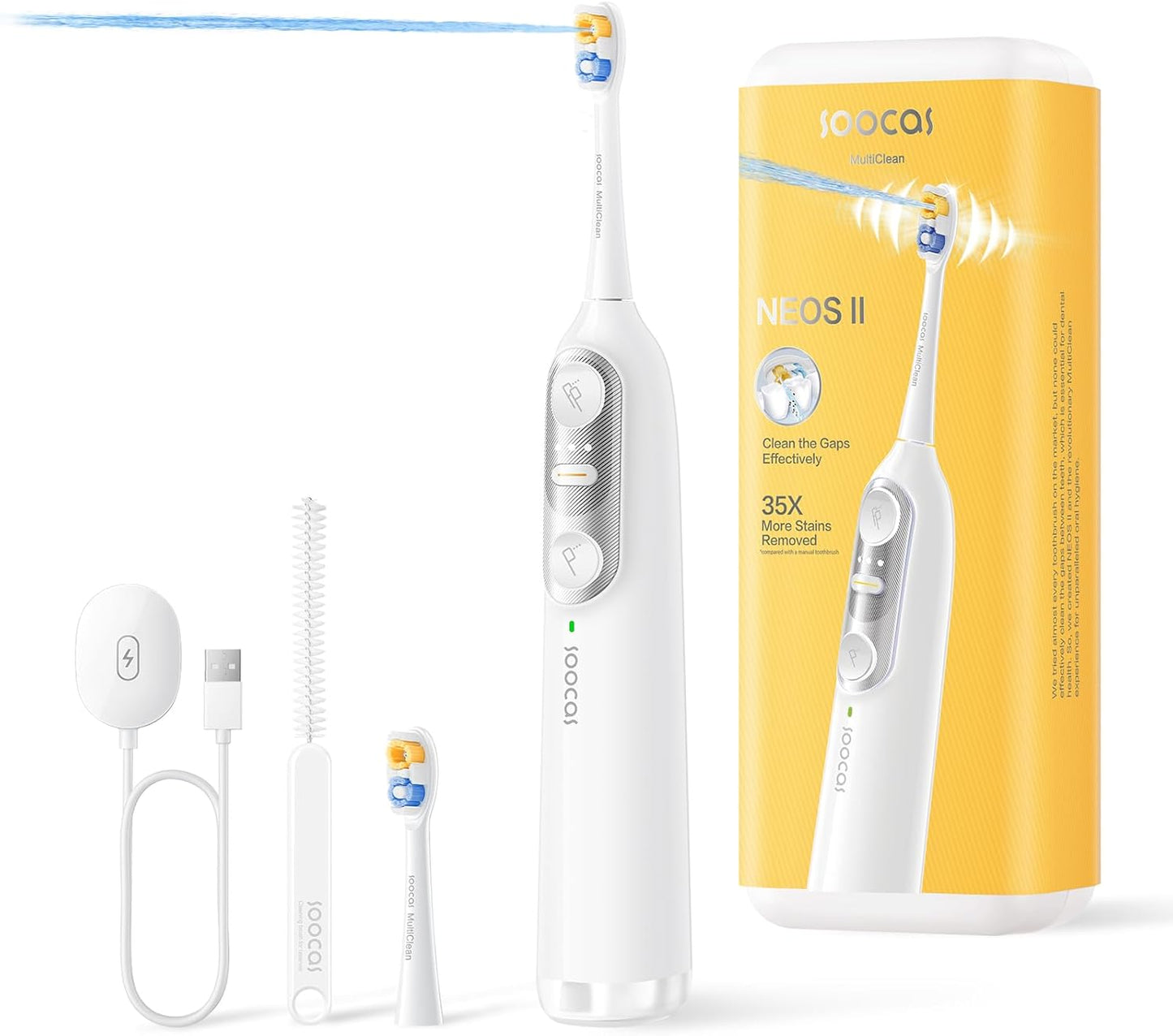 Electric Toothbrush with Water Flosser. Sonic Electric Toothbrush for Adults. Cordless Water Flosser for Travel. Portable Oral Irrigator. 100% Plaque Removal. Dark Violet