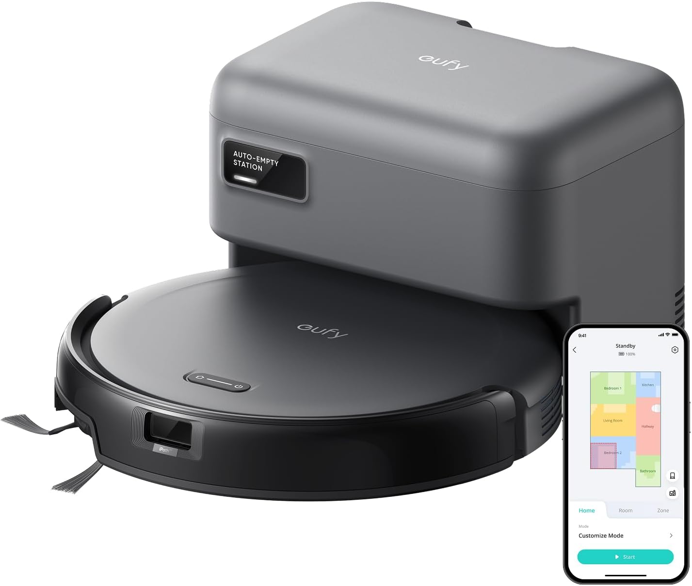 C10 with Self Emptying Station. Up to 60 Days Hands Free Cleaning. Edge Expansion Brush. 2.85-Inch Ultra-Slim Body. Smart Mapping. Point Laser and Multi-Infrared Navigation