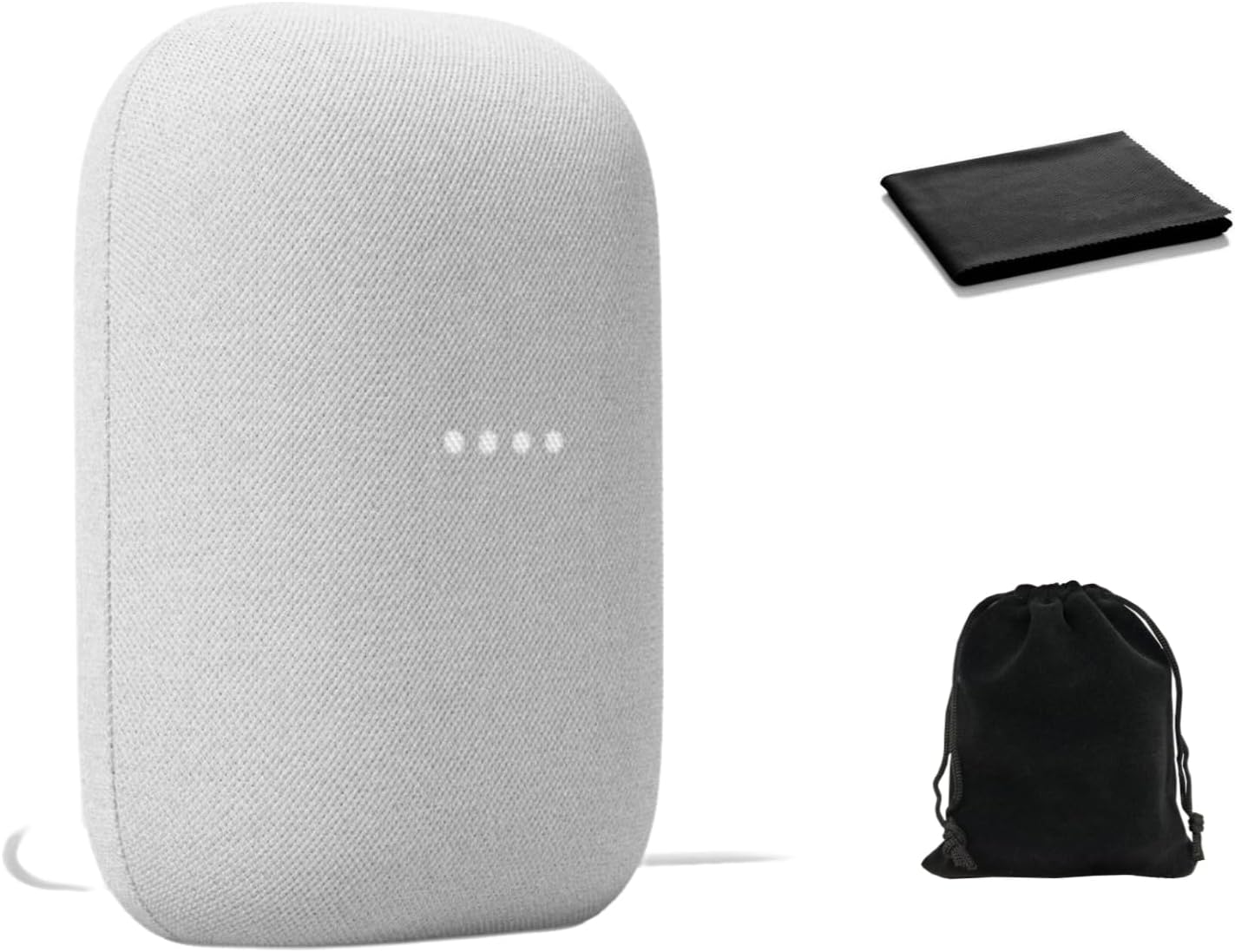 Audio Bluetooth Speaker - Wireless Music Streaming. Powerful Sound. Assistant Built-in. Wi-Fi and Bluetooth Connectivity. Smart Home Control. Stereo Pairing. Includes Pouch and Cloth