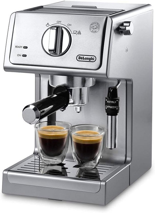 15 Bar Pump Espresso and Cappuccino Machine with Premium Adjustable Frother. Stainless Steel. ECP3630