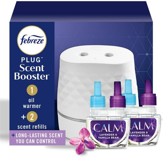 Scent Booster Starter Kit. Oil Diffuser. Air Freshener Plug In. Continuous Scent Device + 2 Downy Calm Refills