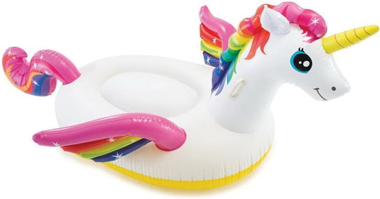 Durable Premium Raft Grade Vinyl Unicorn Inflatable Ride On Pool Float with 2 Heavy Duty Handles and Repair Patch. Multicolor