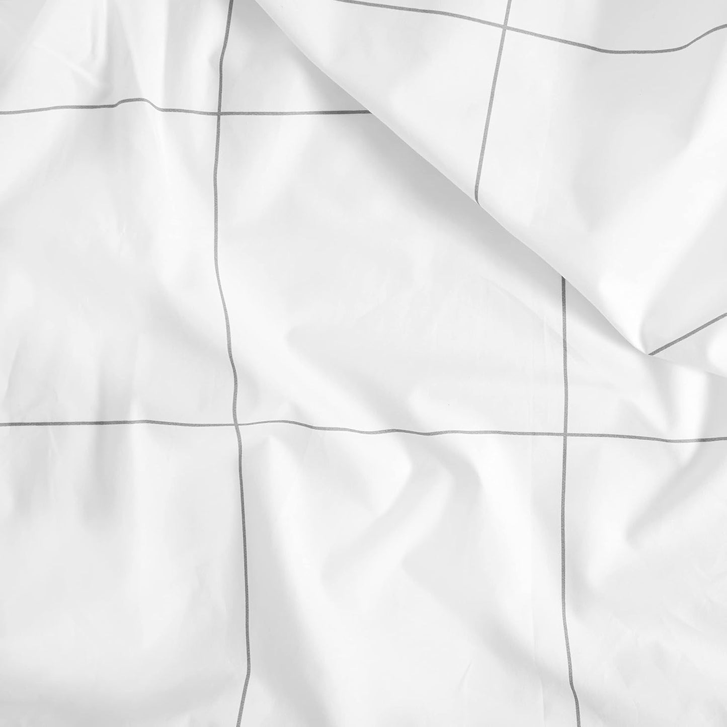Luxury Percale 4 Piece Sheet Set - 100% Cotton. King Size in Window Pane - 1 Fitted Sheet. 1 Flat Sheet. 2 Pillowcases | Best Sheets for Hot Sleepers