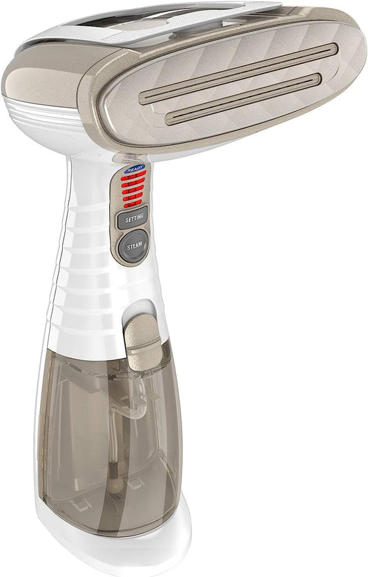 Handheld Garment Steamer for Clothes. Turbo ExtremeSteam 1875W. Portable Handheld Design. Strong Penetrating Steam. White / Champagne