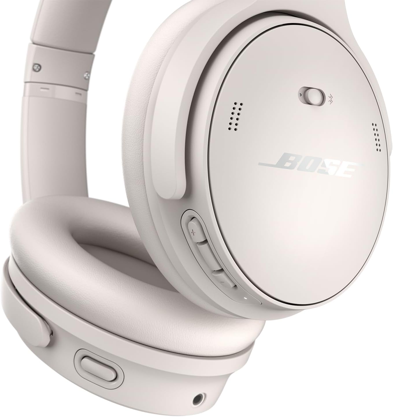 Bluetooth Headphones. Wireless Headphones with Active Over Ear Noise Cancelling and Mic. Deep Bass. Up to 24 Hours of Playtime. White Smoke