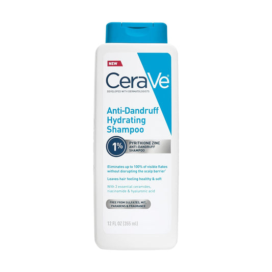 Hydrating Anti Dandruff Shampoo. 1% Pyrithione Zinc Dandruff Treatment With Ceramides. Niacinamide & Hyaluronic Acid. Helps Eliminate Flakes & Provides Itchy Scalp Relief. Sulfate Free. 12 Oz
