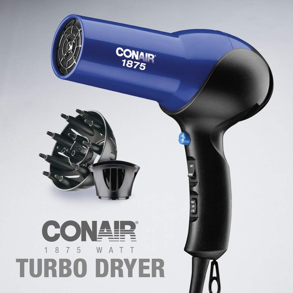 1875 Watt Turbo Hair Dryer. Blue/Black