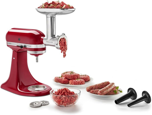 KSMMGA Metal Food Grinder Attachment. Silver