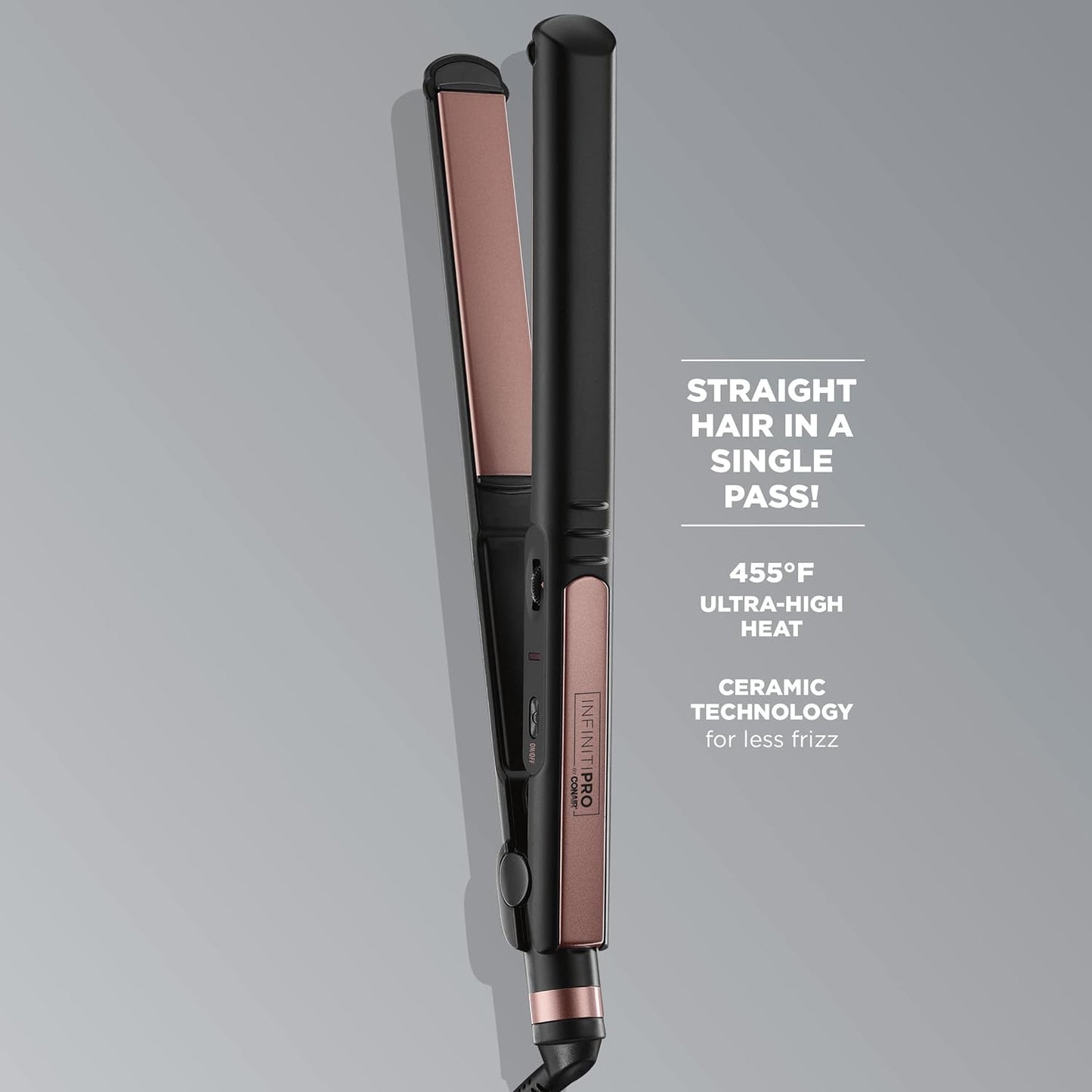 Rose Gold Ceramic Flat Iron. 1-inch