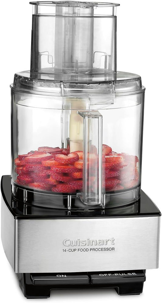 Food Processor 14-Cup Vegetable Chopper for Mincing. Dicing. Shredding. Puree & Kneading Dough. Stainless Steel. DFP-14BCNY