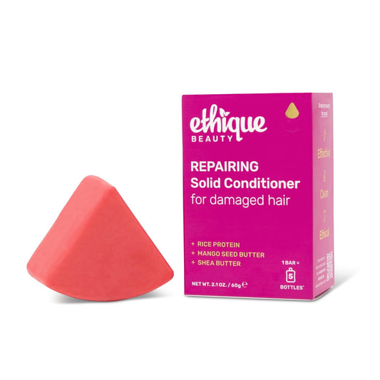 Repairing Conditioner Bar for dry. damaged hair with Rice Protein - Plastic Free. Vegan. Cruelty-Free. 2.12 oz