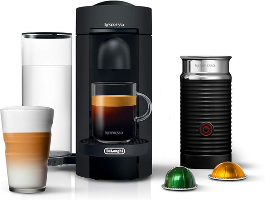 Nespresso Vertuo Plus Deluxe Coffee and Espresso Maker by. Matte Black with Aeroccino Milk Frother