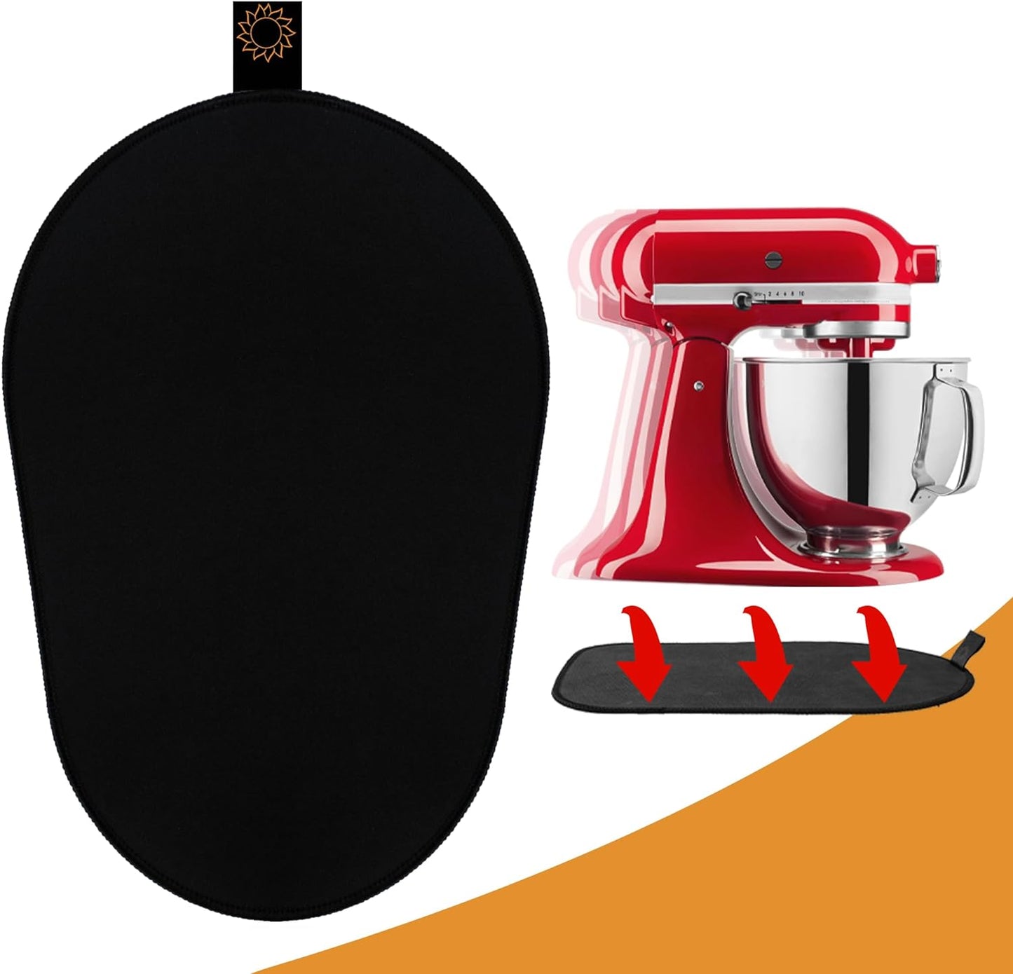 Sliding Mat for Mixer with 2 Black Kitchen Accessories. Mover Slider Mat Pad for 5-8 Qt Bowl-Lift Stand Mixer. Kitchen Appliance Slider Mat Compatible with Professional 600 Stand Mixer