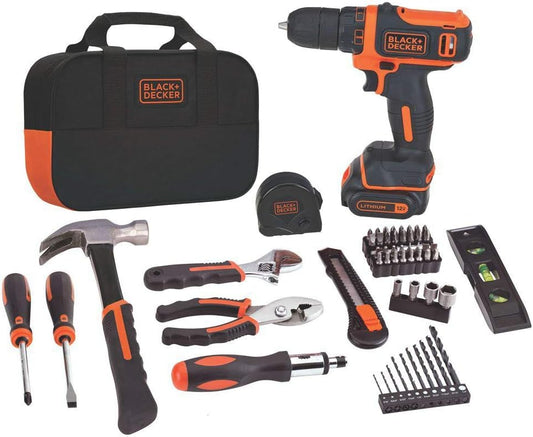 12V MAX Drill & Home Tool Kit. 60-Piece (BDCDD12PK)