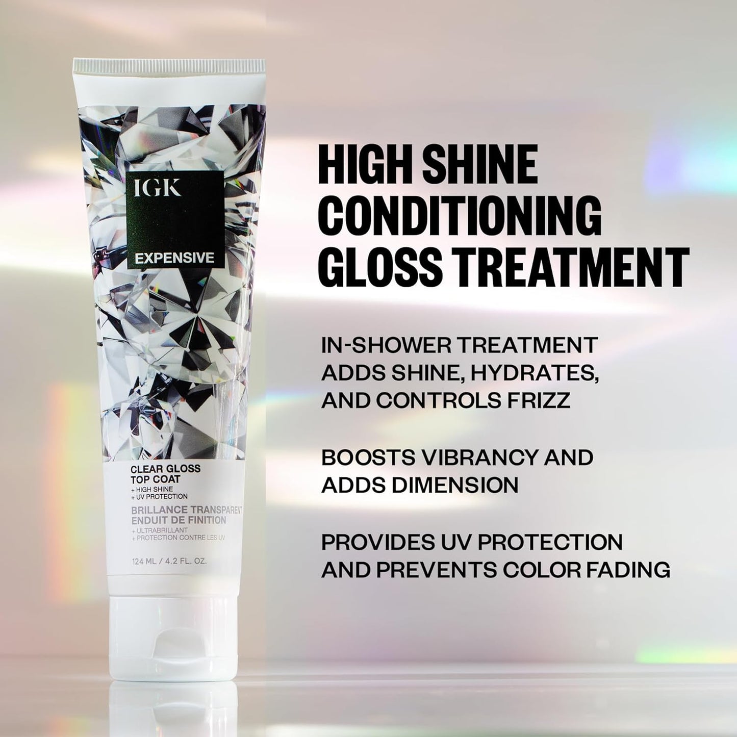 EXPENSIVE Clear Gloss Top Coat | Shine + Strengthen + Smooth | Vegan + Cruelty Free | 4.2 Oz