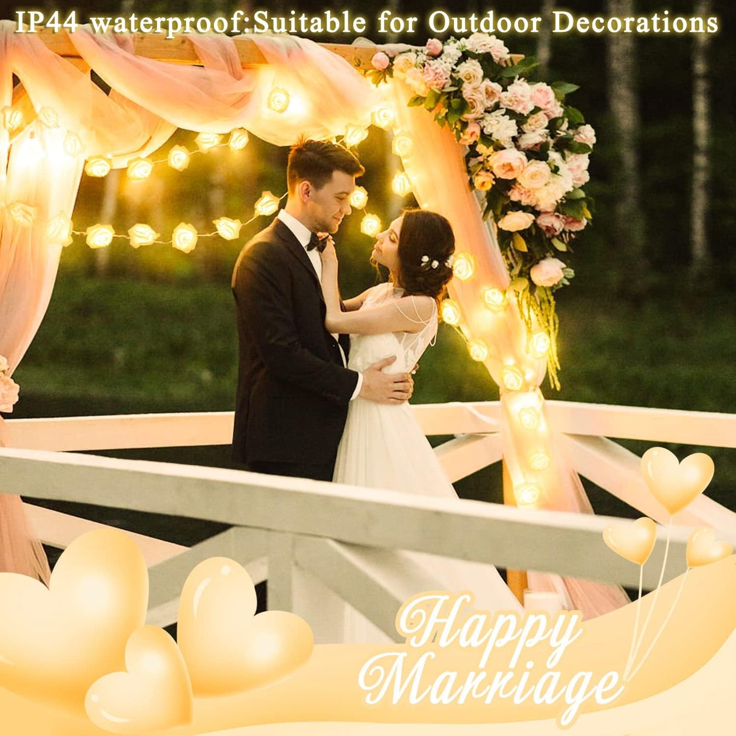 30 LED Rose Flower Lights. 16ft Flower String Lights Battery Operated. 8 Modes Rose Fairy Lights for Mother's Day Bedroom Wedding Room Decor Gift Indoor Decor(Warm White)