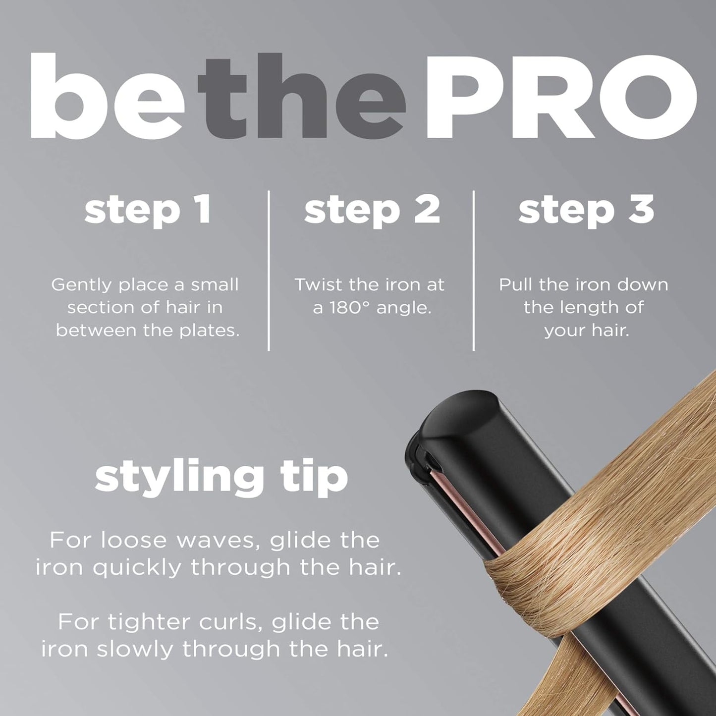 Rose Gold Ceramic Flat Iron. 1-inch