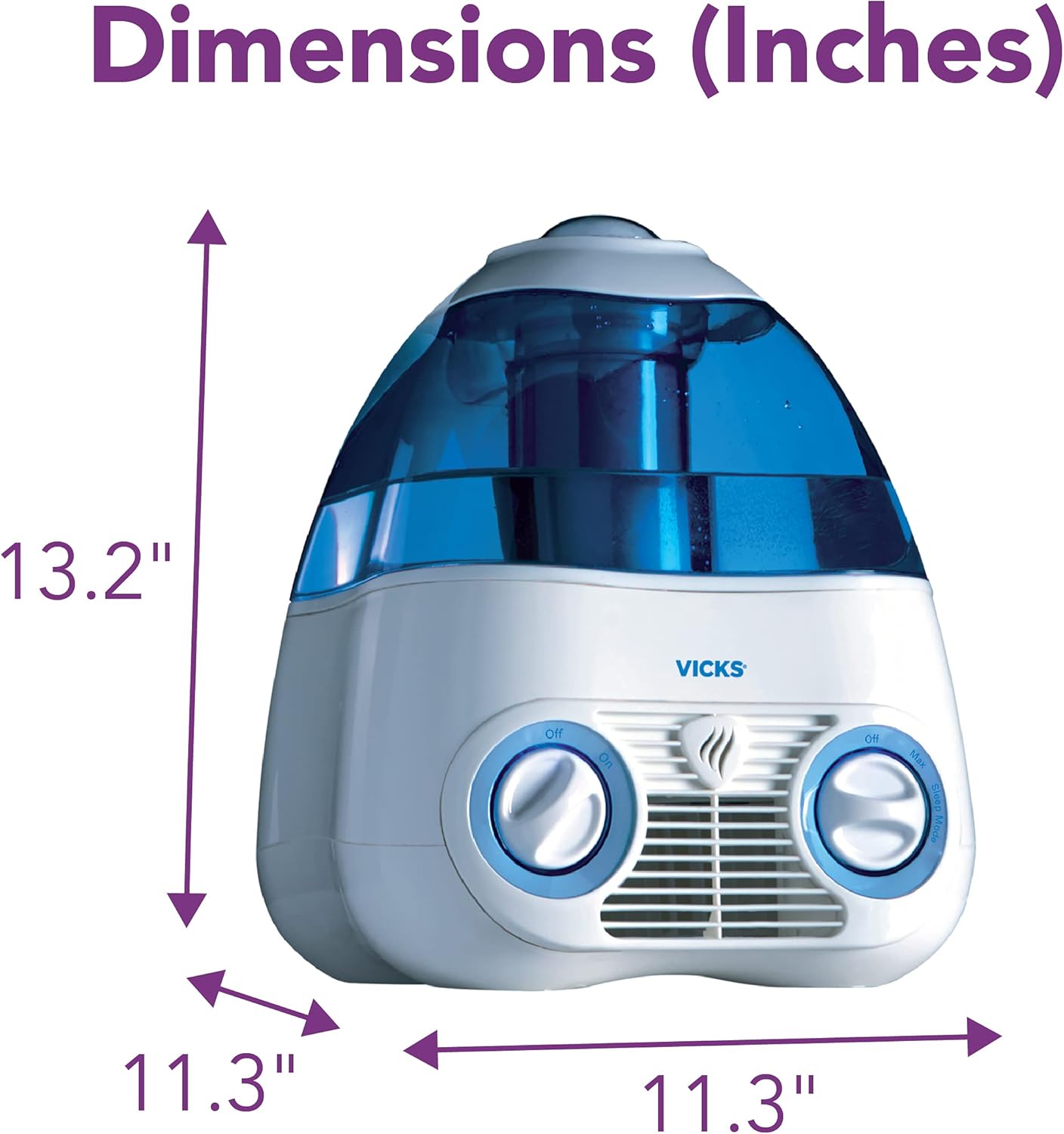 Starry Night Filtered Cool Mist Humidifier. Medium to Large Rooms. 1 Gallon Tank – Cool Mist Humidifier for Baby and Kids Rooms with Light Up Star Night Light Display. Works with Vicks VapoPads