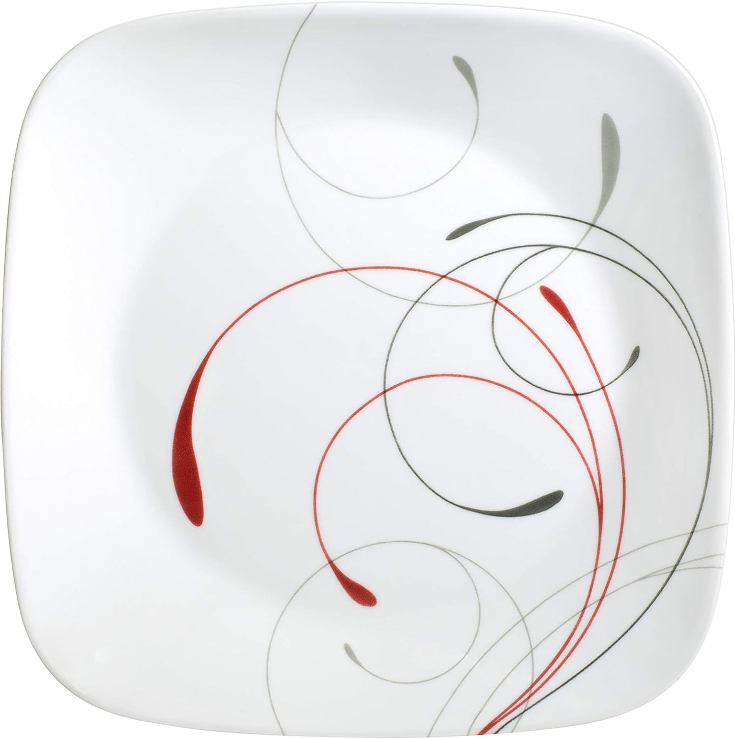 18-Piece Service for 6 Dinnerware Set. Triple Layer Glass and Chip Resistant. Lightweight Square Plates and Bowls Set. Splendor