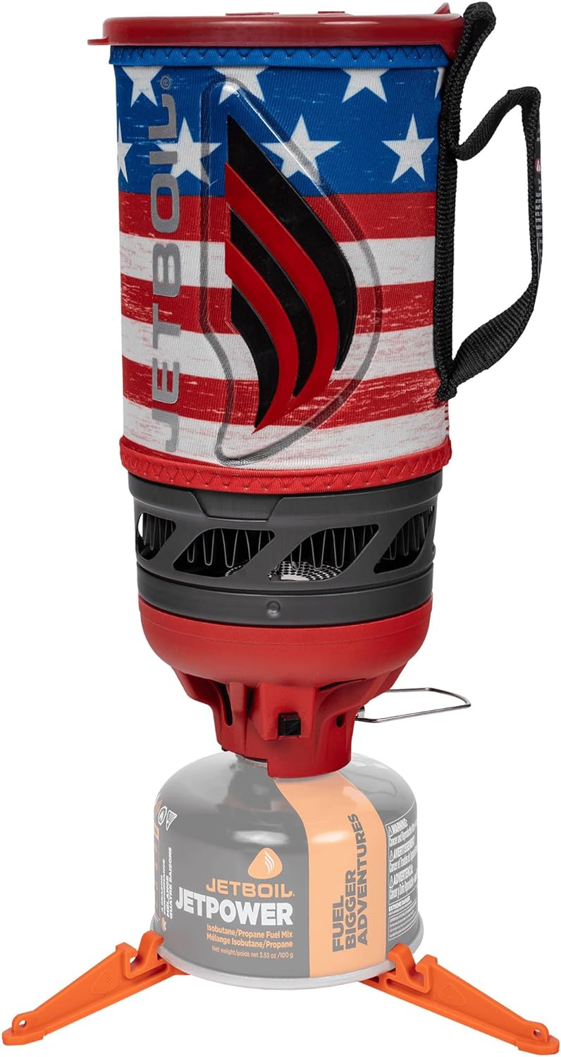 Flash Camping and Backpacking Stove System. Portable Propane/Isobutane Burner with Cooking Cup for Outdoor Trips and Hiking